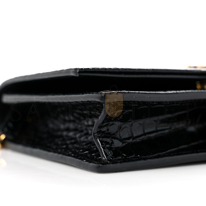 Y*L kate monogram tassel chain wallet in calfskin crocodile embossed 452159dnd1j1000 (19*12.5*4cm)